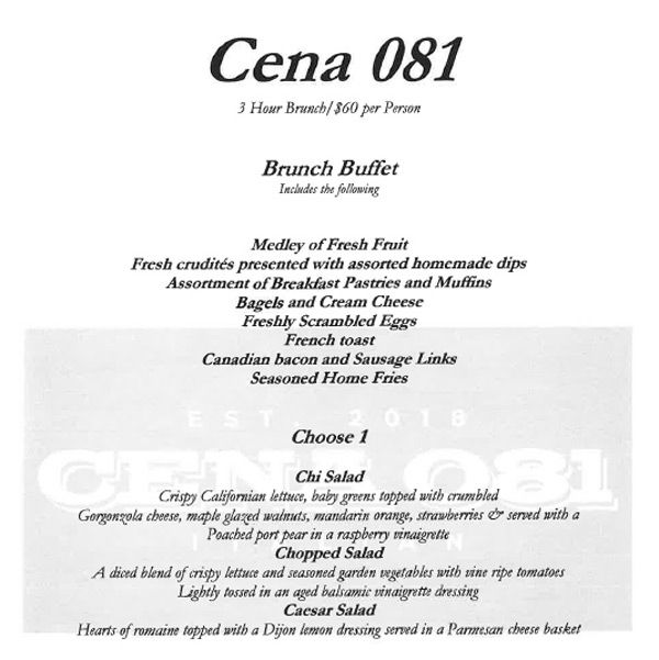 Cena 081 - Brunch Menu