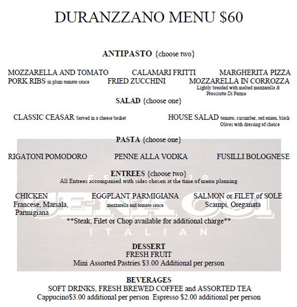 Cena 081 - DURANZZANO Menu